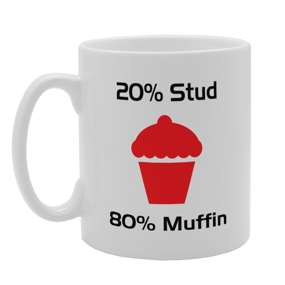 20% Stud 80% Muffin   Printed Tea Coffee Ceramic  Mg2676 - Funny Printed Coffee Mug - Great Gift Idea