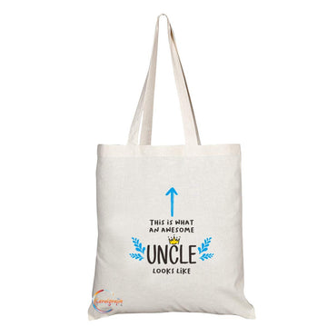 TB698 THiS is WHAT AN AWESOME UNCLE LOOKS LIKE Novelty Present Gift Printed Eco-Friendly Stylish Long Handled Tote Shoulder Bag