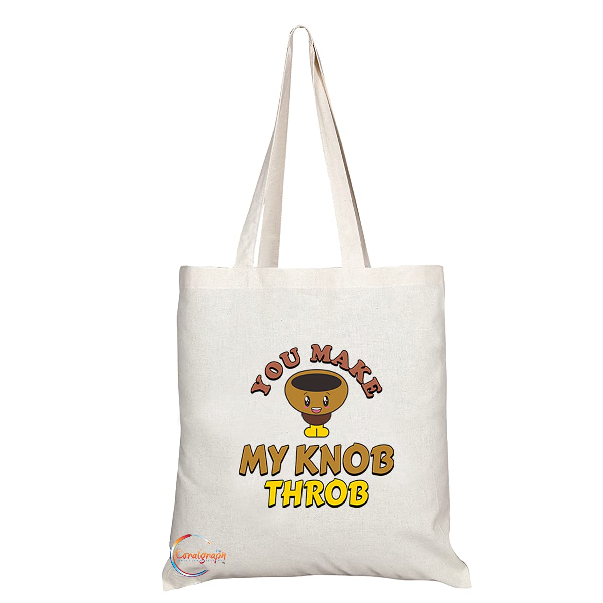 TB1261 You make my My Knob Throb Novelty Present Gift Printed Eco-Friendly Stylish Long Handled Tote Shoulder Bag
