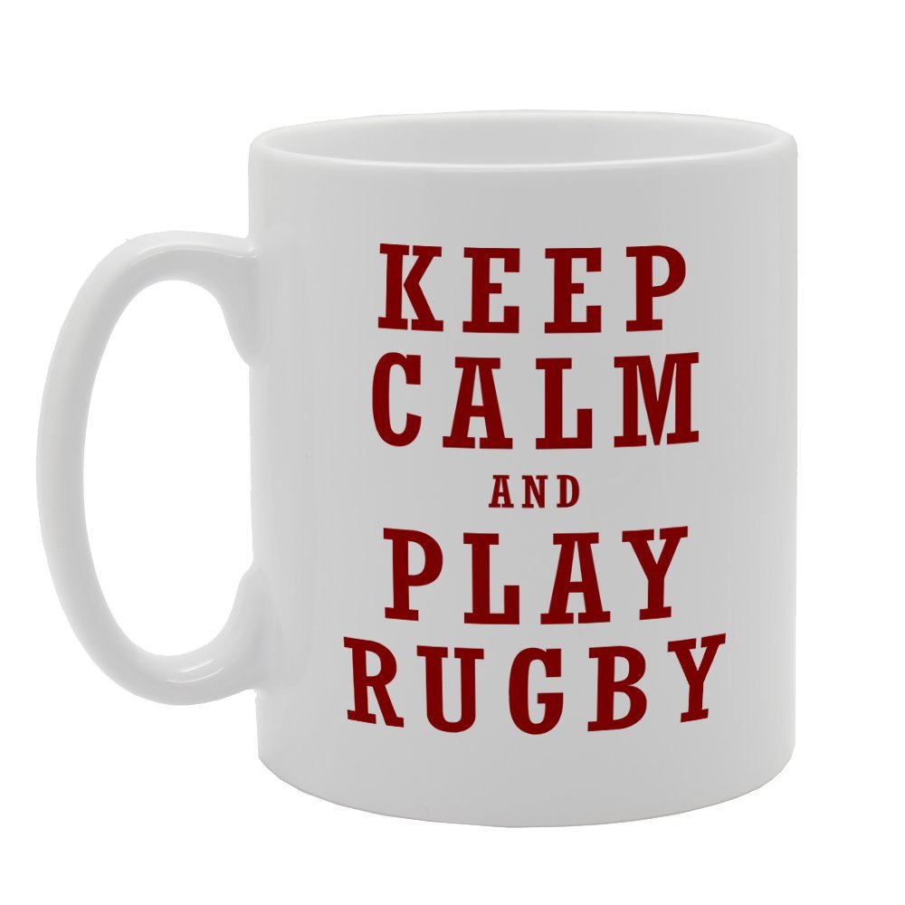 Keep Calm And Play Rugby   Printed Tea Coffee Ceramic  Mg1920 - Funny Printed Coffee Mug - Great Gift Idea
