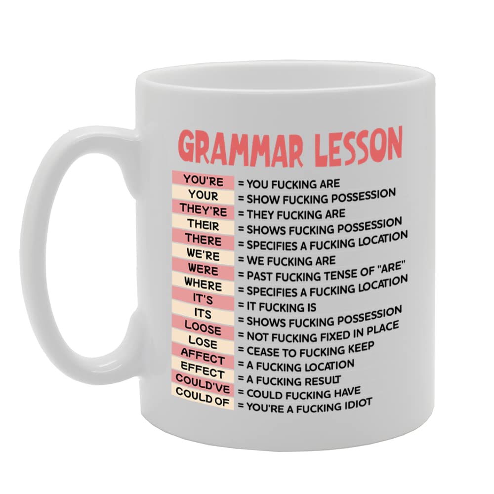 Grammar Expletive   Printed Tea Coffee Ceramic  Mg5569 - Funny Printed Coffee Mug - Great Gift Idea