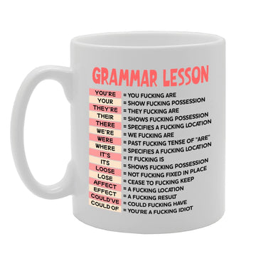 Grammar Expletive   Printed Tea Coffee Ceramic  Mg5569 - Funny Printed Coffee Mug - Great Gift Idea