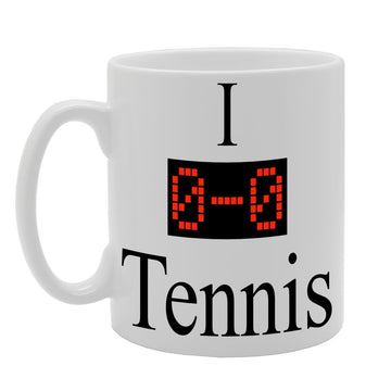I Love Tennis   Printed Tea Coffee Ceramic  Mg245 - Funny Printed Coffee Mug - Great Gift Idea