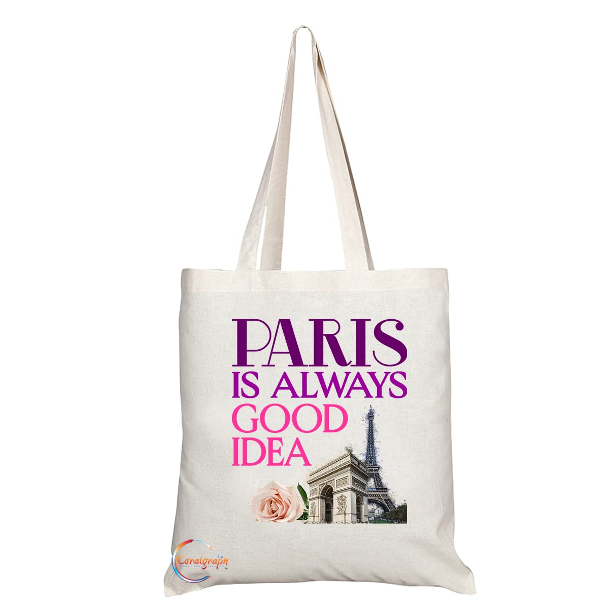TB1505 Paris is Always Good Idea Arc de Triomphe Novelty Present Gift Printed Tourist Tote Shoulder Souvenir Gift Bag