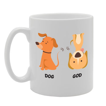 Dog Vs God Funny Difference   Printed Tea Coffee Ceramic  Mg2115 - Funny Printed Coffee Mug - Great Gift Idea