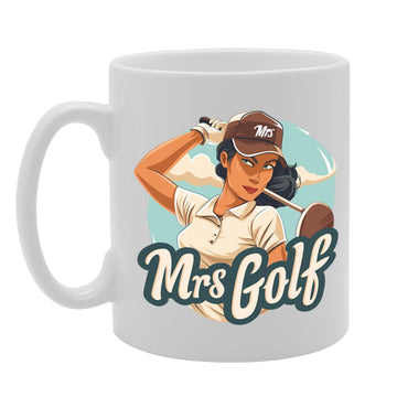 Mrs Golf  - Ideal For Golfers And Sports Enthusiasts, 11Oz Ceramic Coffee  For Golf Fans And Club Members Mg5990 - Funny Printed Coffee Mug - Great Gift Idea