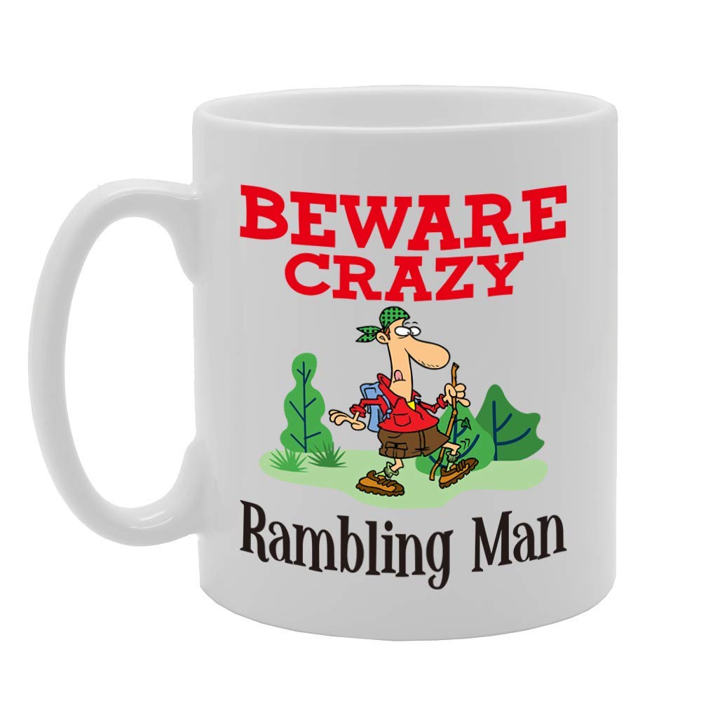 Beware Crazy Rambling Man   Printed Tea Coffee Ceramic  Mg4392 - Funny Printed Coffee Mug - Great Gift Idea