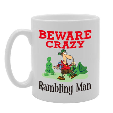 Beware Crazy Rambling Man   Printed Tea Coffee Ceramic  Mg4392 - Funny Printed Coffee Mug - Great Gift Idea
