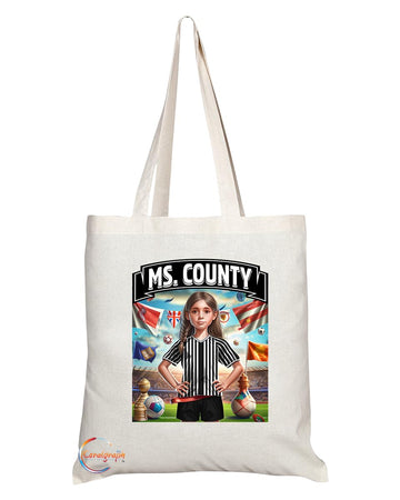 TB1686 Ms County Footie Fan Lady Girl Tote Bag - Eco-Friendly, Stylish, Long Handled, Perfect Novelty Gift by
