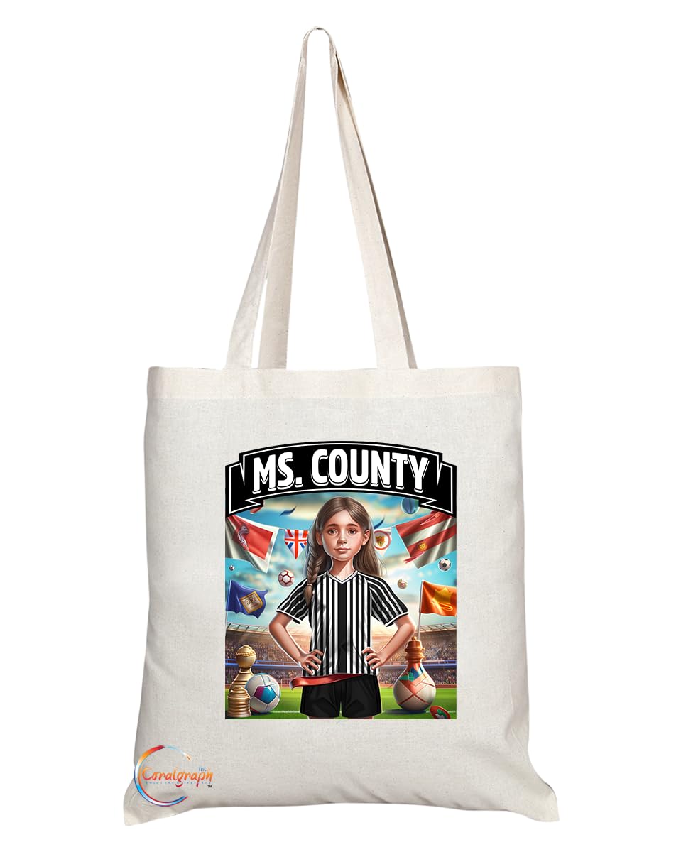 TB1686 Ms County Footie Fan Lady Girl Tote Bag - Eco-Friendly, Stylish, Long Handled, Perfect Novelty Gift by