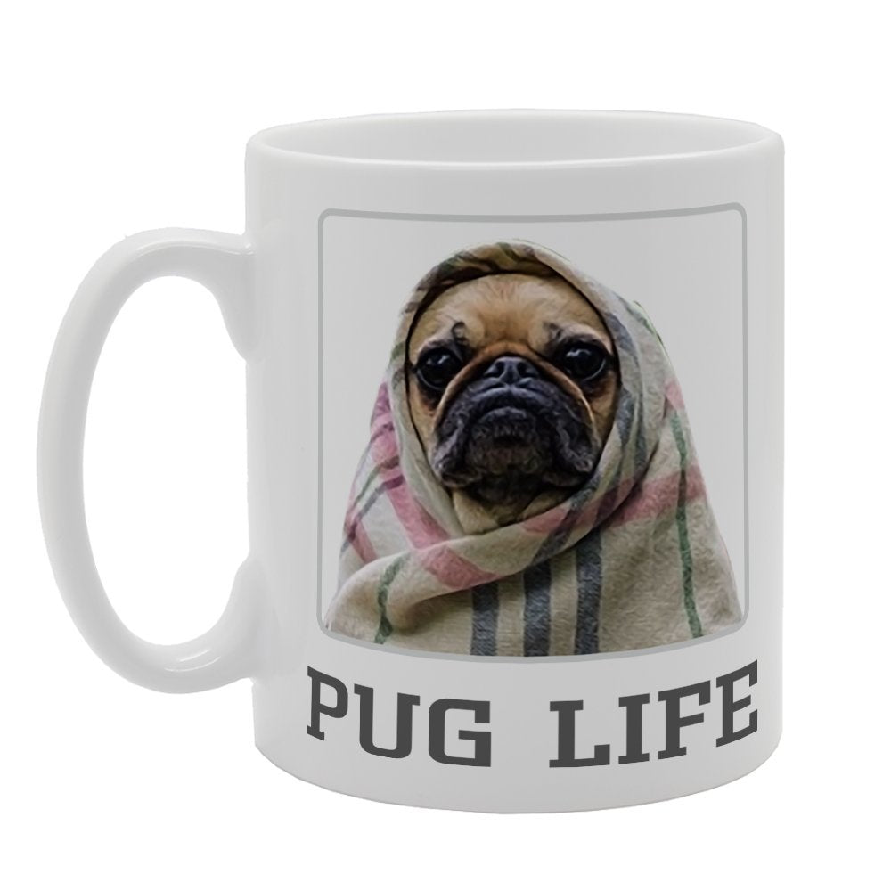 Pug Life   Printed Tea Coffee Ceramic  Mg2610 - Funny Printed Coffee Mug - Great Gift Idea