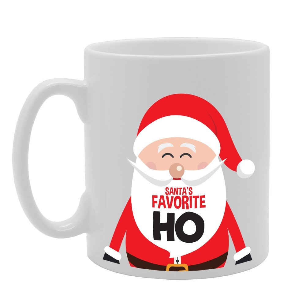 Santa'S Favourite Ho   Printed Tea Coffee Ceramic  Mg3646 - Funny Printed Coffee Mug - Great Gift Idea