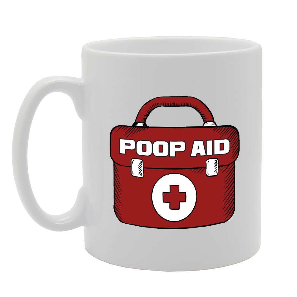 Poop Aid Printed Tea Coffee Ceramic Mg3922 - Funny Printed Coffee Mug ...