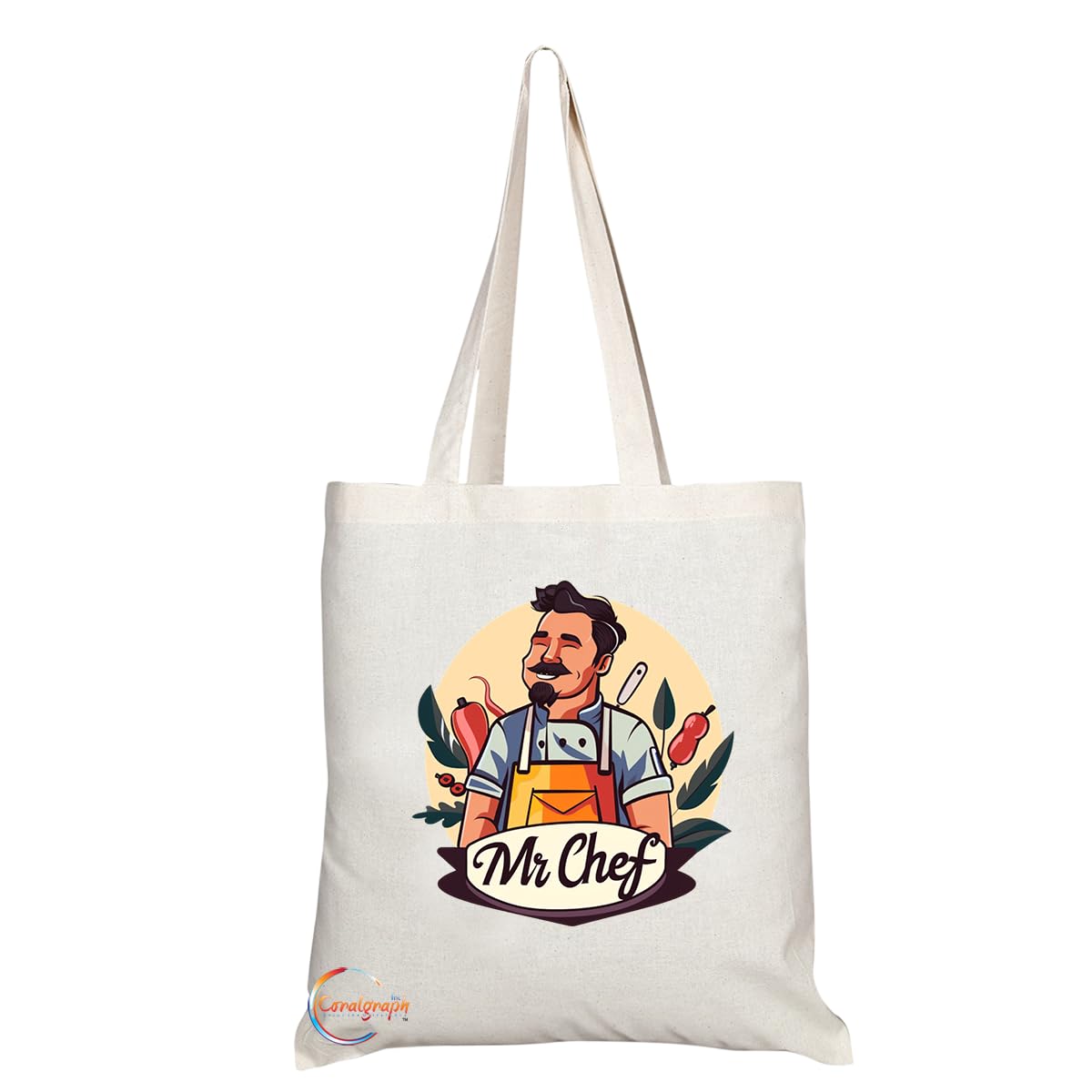 TB1712 Mr Chef Tote Bag - Ideal for Chefs, Cooking Enthusiasts, Food Lovers - Sustainable, Stylish, Long Handled, Durable and Reusable