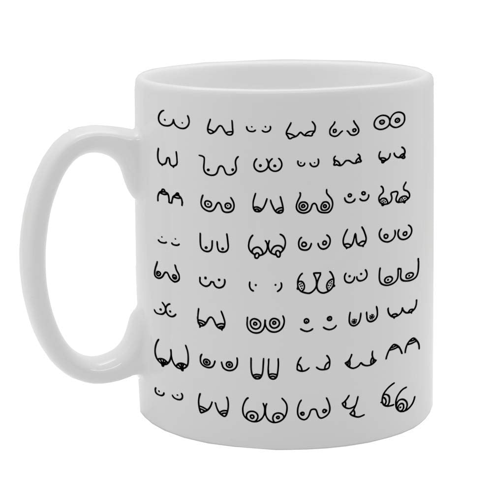 Funny Boobies Illustration   Printed Tea Coffee Ceramic  Mg4697 - Funny Printed Coffee Mug - Great Gift Idea
