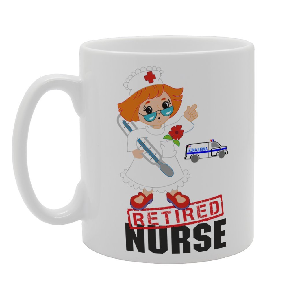 Retired Nurse   Printed Tea Coffee Ceramic  Mg4014 - Funny Printed Coffee Mug - Great Gift Idea