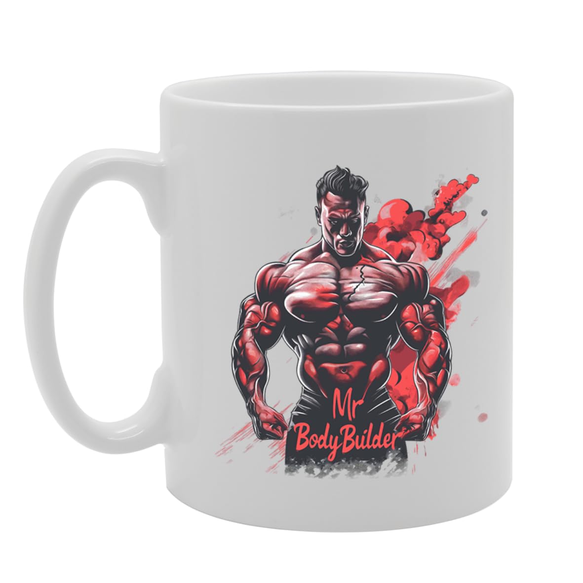 Mr Body Builder  - Ideal For Fitness Enthusiasts And Gym Lovers, 11Oz Ceramic Coffee  For Bodybuilders And Strength Trainers Mg5932 - Funny Printed Coffee Mug - Great Gift Idea