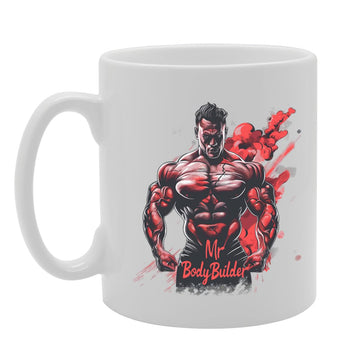 Mr Body Builder  - Ideal For Fitness Enthusiasts And Gym Lovers, 11Oz Ceramic Coffee  For Bodybuilders And Strength Trainers Mg5932 - Funny Printed Coffee Mug - Great Gift Idea