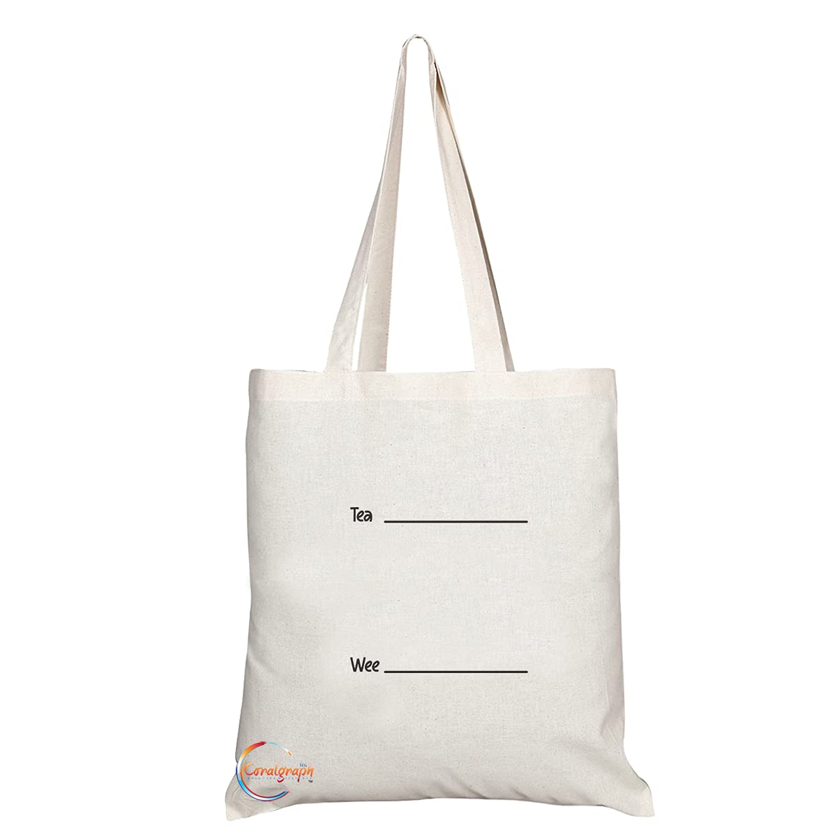 TB1313 Tea ___ Wee ___ Tea Novelty Present Gift Printed Eco-Friendly Stylish Long Handled Tote Shoulder Bag