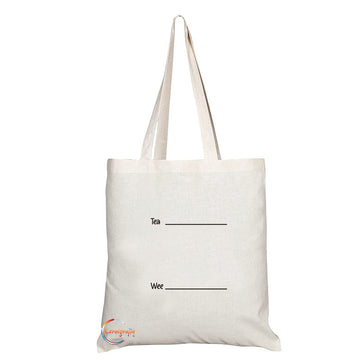 TB1313 Tea ___ Wee ___ Tea Novelty Present Gift Printed Eco-Friendly Stylish Long Handled Tote Shoulder Bag