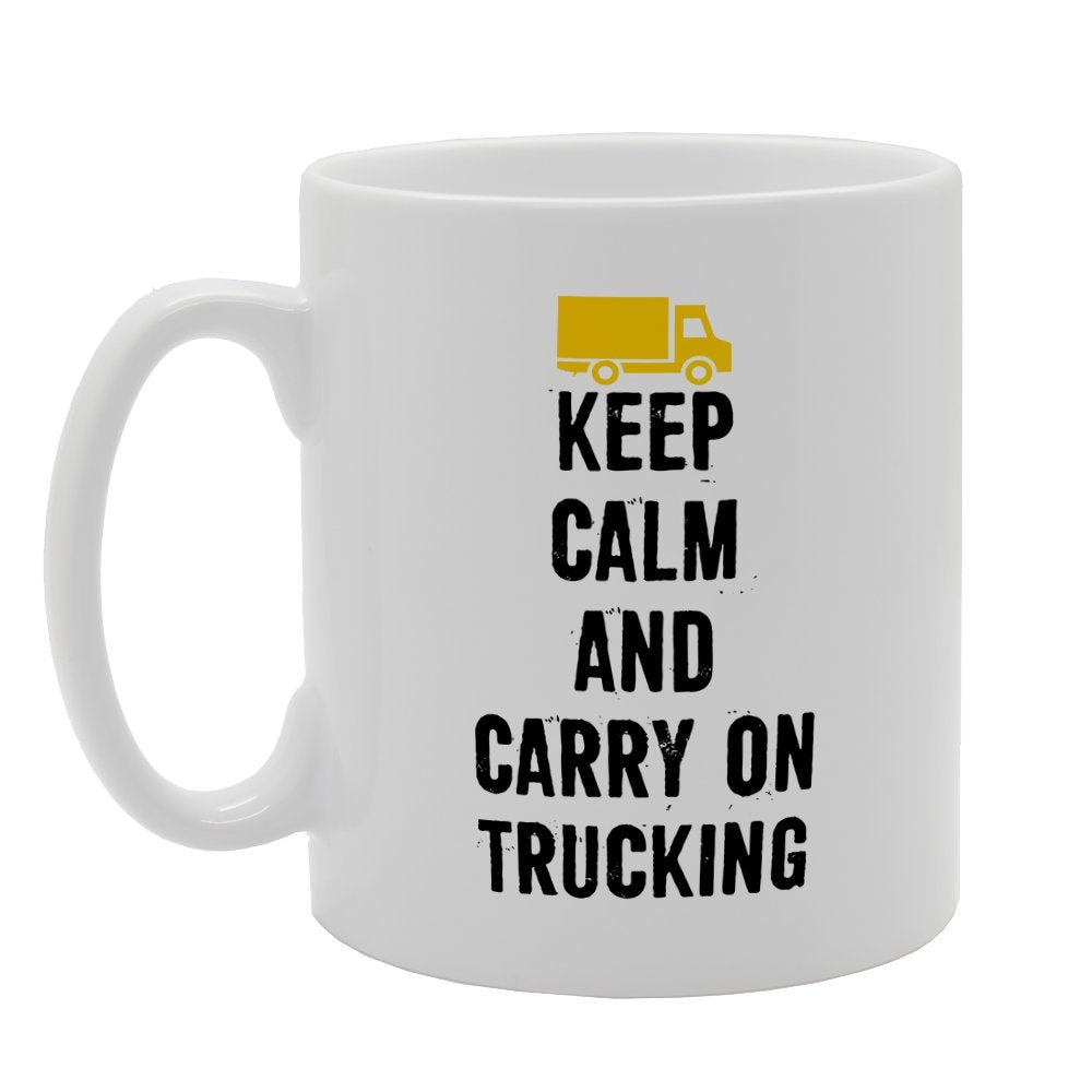 Keep Calm And Carry On Truckig   Printed Tea Coffee Ceramic  Mg1924 - Funny Printed Coffee Mug - Great Gift Idea