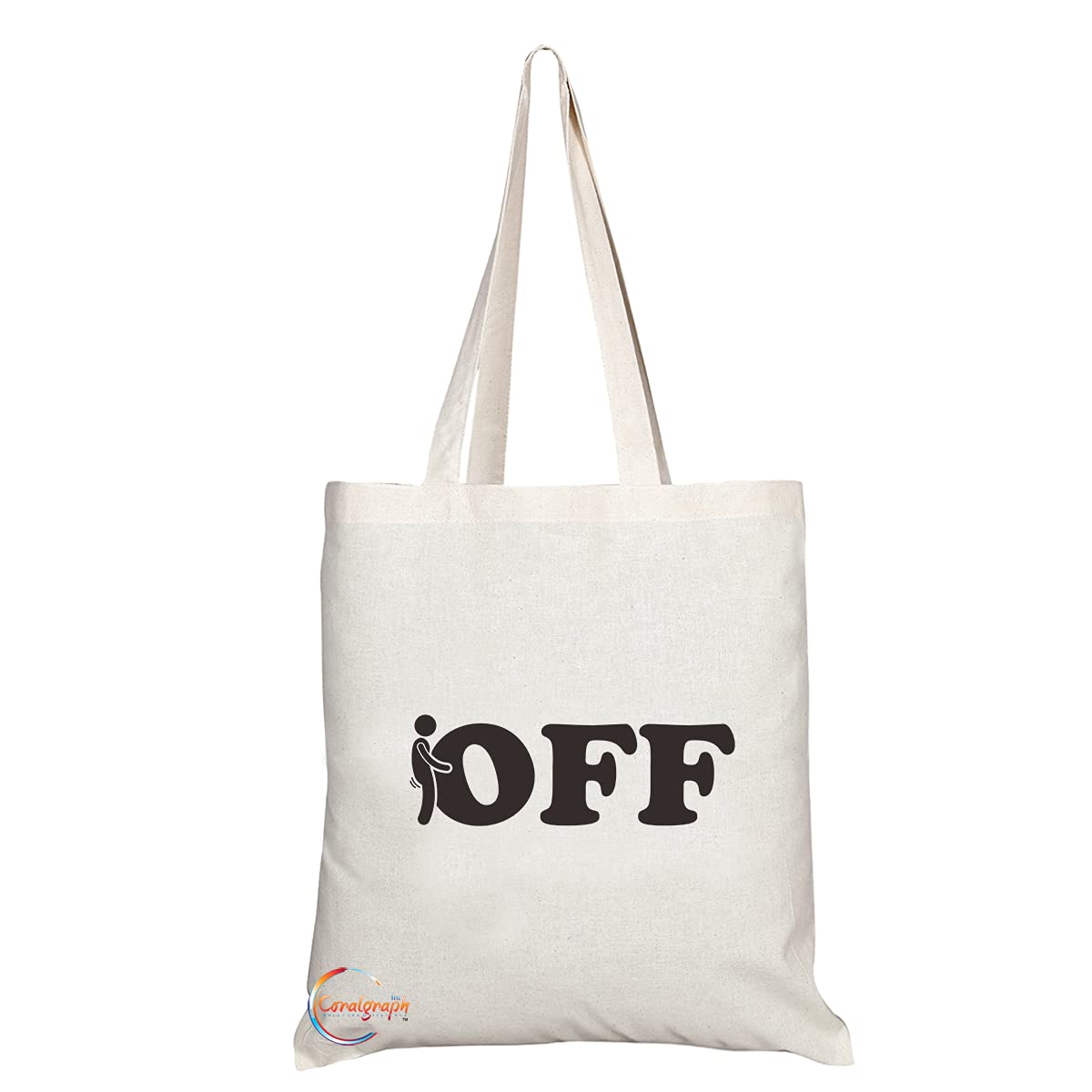 TB1468 Off Novelty Present Gift Printed Eco-Friendly Stylish Long Handled Tote Shoulder Bag
