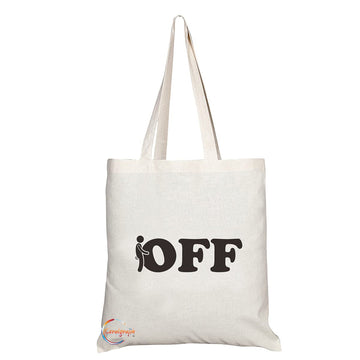 TB1468 Off Novelty Present Gift Printed Eco-Friendly Stylish Long Handled Tote Shoulder Bag