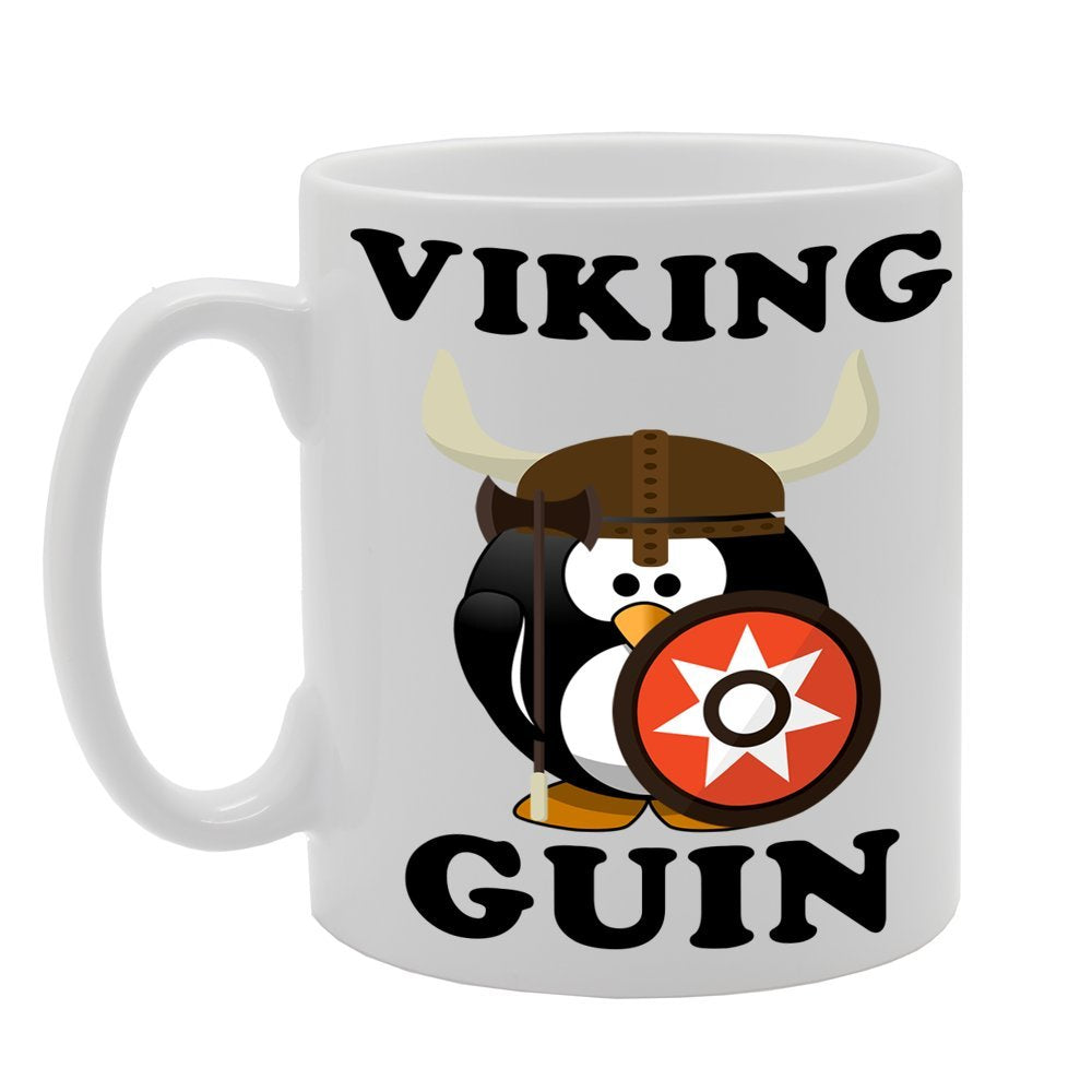 Viking Guin/Penguin Funny   Printed Tea Coffee Ceramic  Mg291 - Funny Printed Coffee Mug - Great Gift Idea