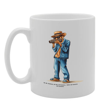 11Oz Ceramic  Mg6561 Featuring Mr Harmonica – For Harmonica Players And Music Lovers - Funny Printed Coffee Mug - Great Gift Idea