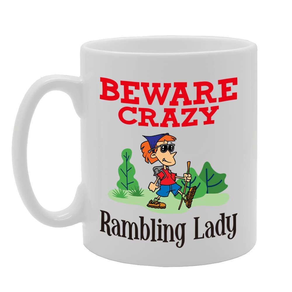Beware Crazy Rambling Lady   Printed Tea Coffee Ceramic  Mg4402 - Funny Printed Coffee Mug - Great Gift Idea