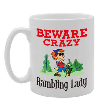 Beware Crazy Rambling Lady   Printed Tea Coffee Ceramic  Mg4402 - Funny Printed Coffee Mug - Great Gift Idea
