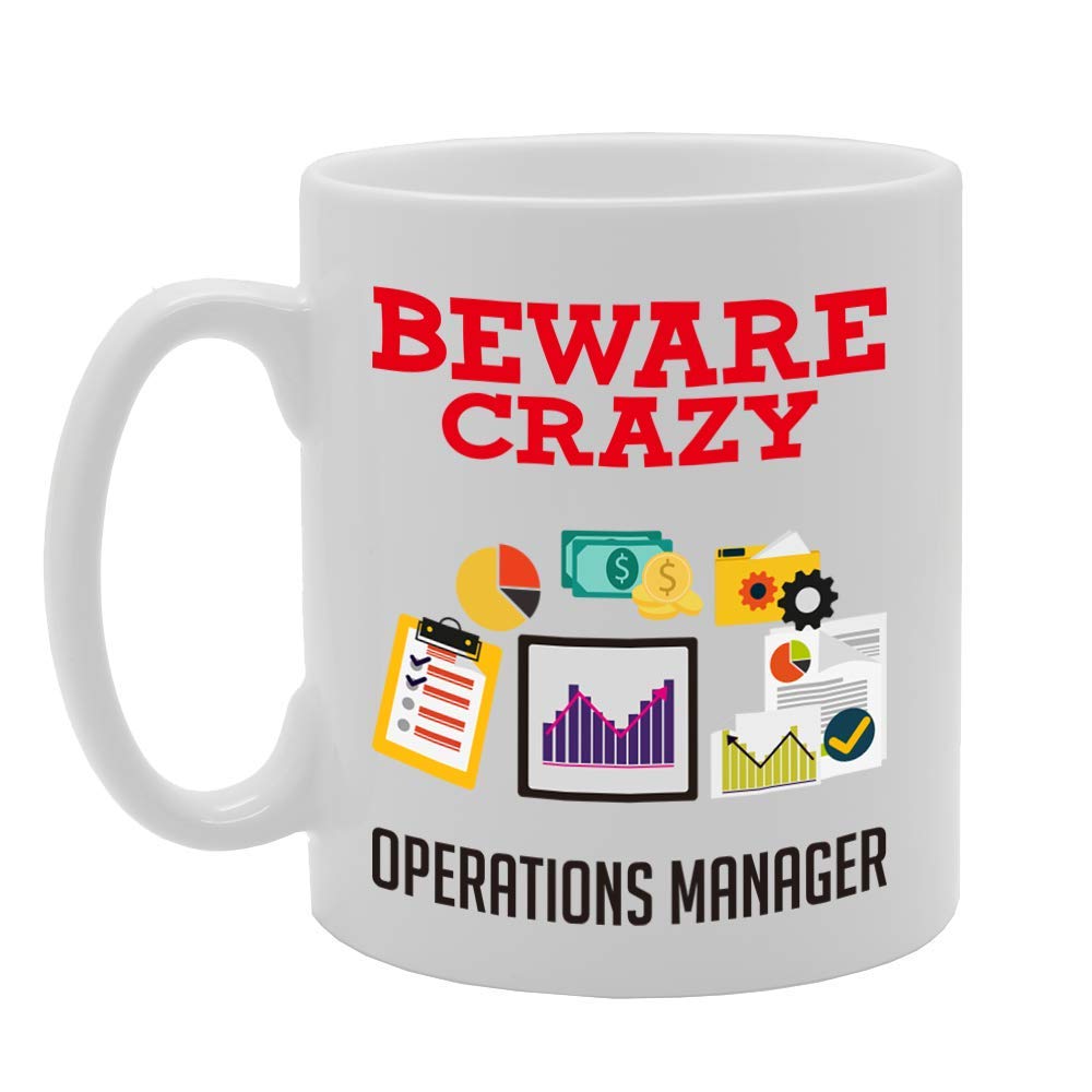 Beware Crazy Operations Manager   Printed Tea Coffee Ceramic  Mg4462 - Funny Printed Coffee Mug - Great Gift Idea
