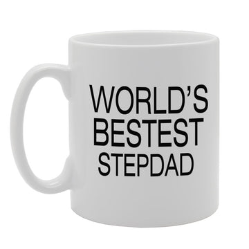 World'S Bestest Stepdad   Printed Tea Coffee Ceramic  Mg1391 - Funny Printed Coffee Mug - Great Gift Idea