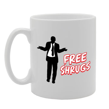 Free Shrugs Funny Parody   Printed Tea Coffee Ceramic  Mg1761 - Funny Printed Coffee Mug - Great Gift Idea