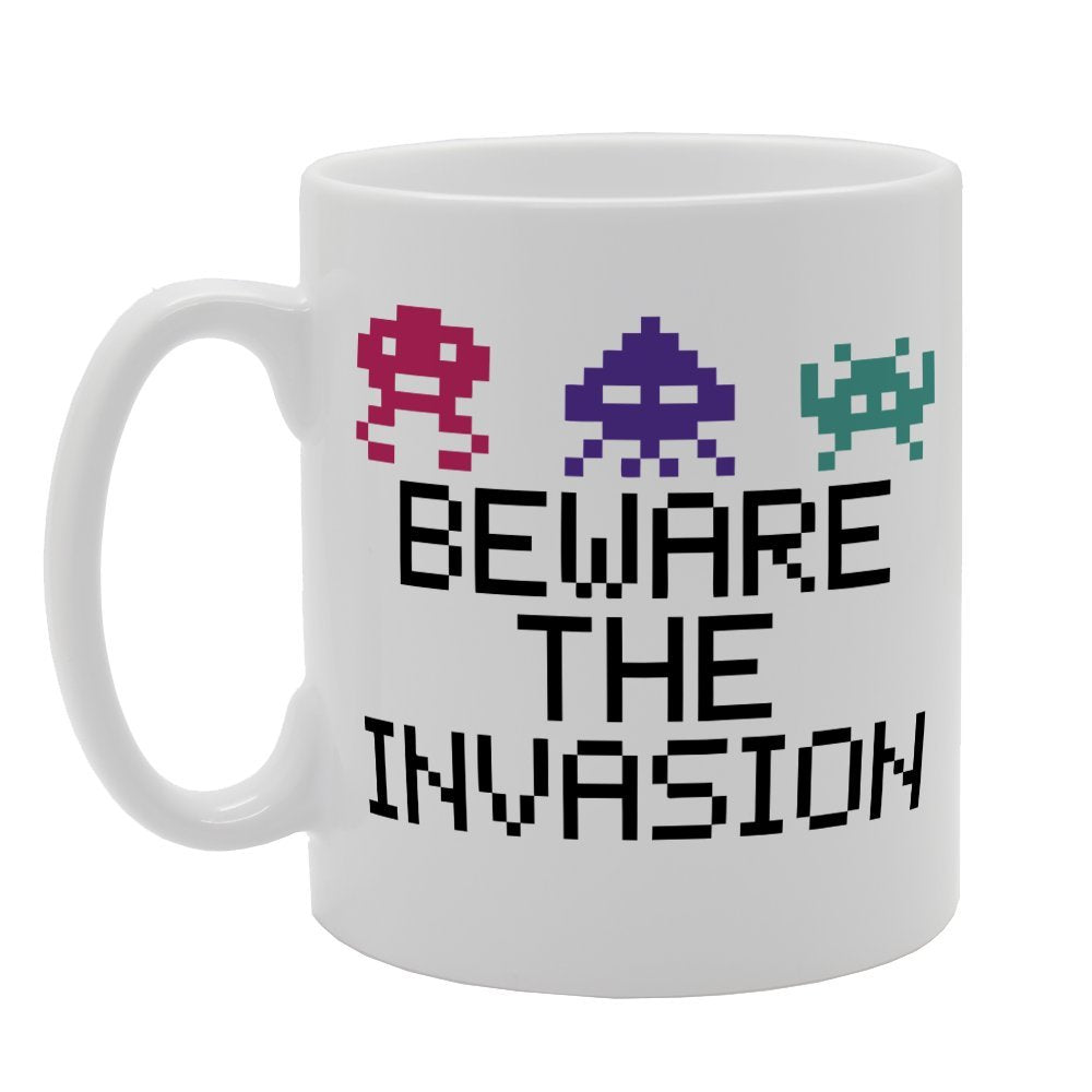 Beware The Invasion   Printed Tea Coffee Ceramic  Mg1267 - Funny Printed Coffee Mug - Great Gift Idea