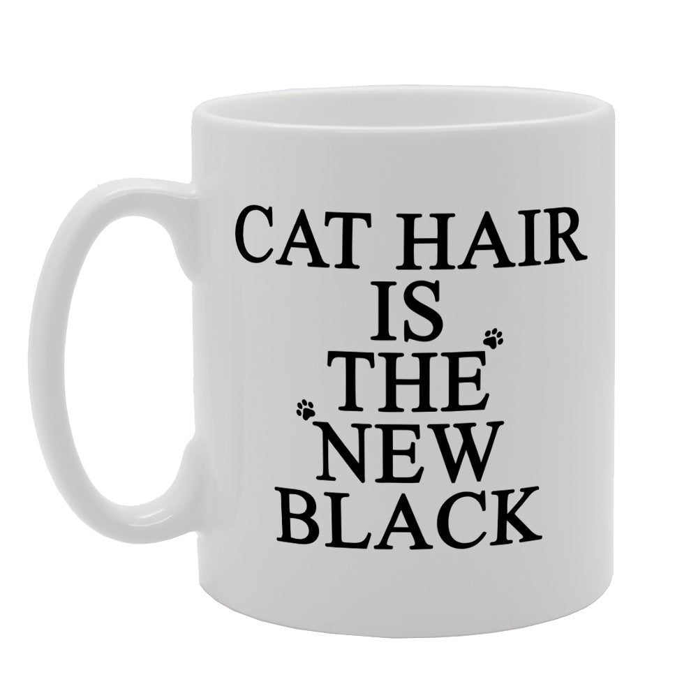 Cat Hair Is The New Black   Printed Tea Coffee Ceramic  Mg1413 - Funny Printed Coffee Mug - Great Gift Idea
