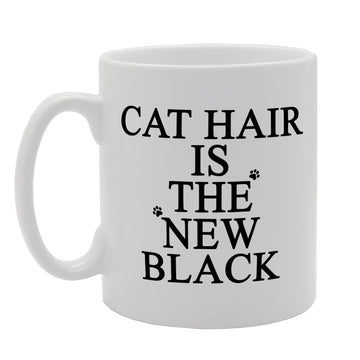Cat Hair Is The New Black   Printed Tea Coffee Ceramic  Mg1413 - Funny Printed Coffee Mug - Great Gift Idea