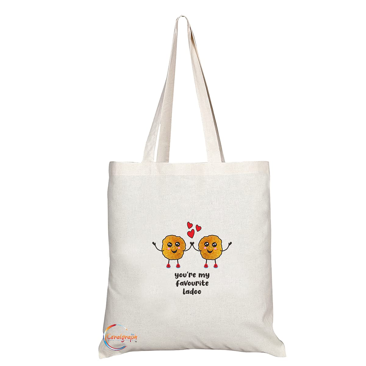 TB1478 You're my Favourite Ladoo Novelty Present Gift Printed Eco-Friendly Stylish Long Handled Tote Shoulder Bag
