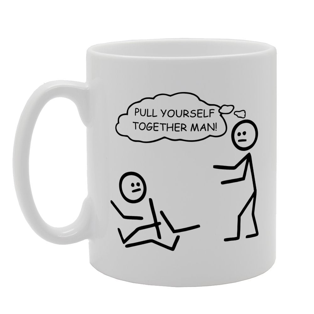 Pull Yourself Together Man   Printed Tea Coffee Ceramic  Mg2429 - Funny Printed Coffee Mug - Great Gift Idea
