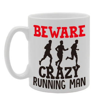 Beware Crazy Running Man (A)   Printed Tea Coffee Cermic  Mg4223 - Funny Printed Coffee Mug - Great Gift Idea