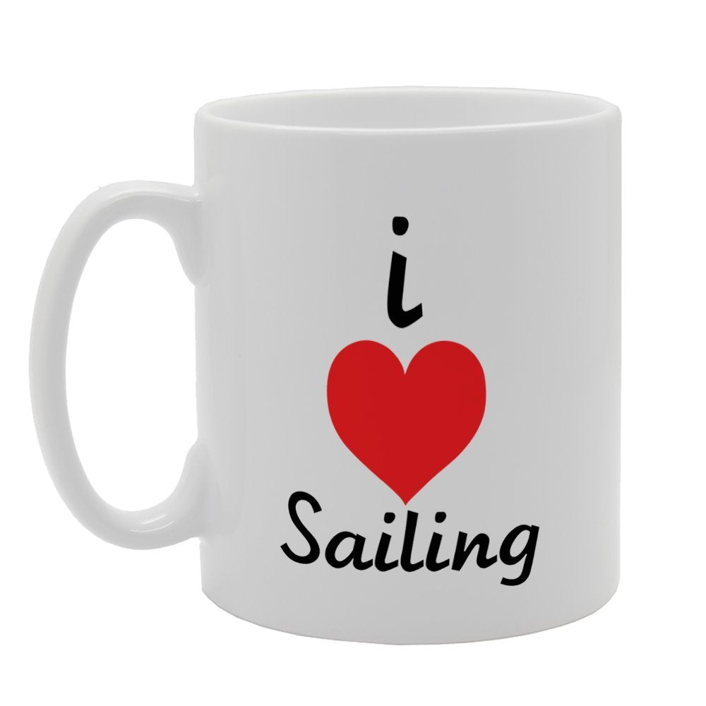 I Love Sailing   Printed Tea Coffee Ceramic  Mg2670 - Funny Printed Coffee Mug - Great Gift Idea