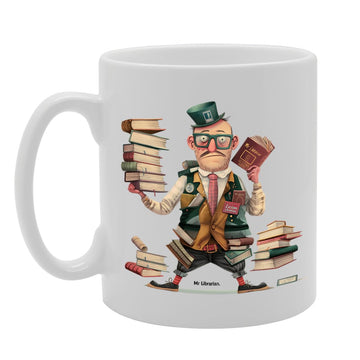 Mr Librarian  - For Male Librarians, Book Lovers, Bibliophiles, Durable Ceramic, Dishwasher Safe Mg6046 - Funny Printed Coffee Mug - Great Gift Idea