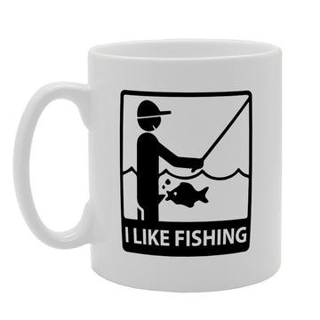 I Like Fishing Funny Joke   Printed Tea Coffee Ceramic  Mg1964 - Funny Printed Coffee Mug - Great Gift Idea