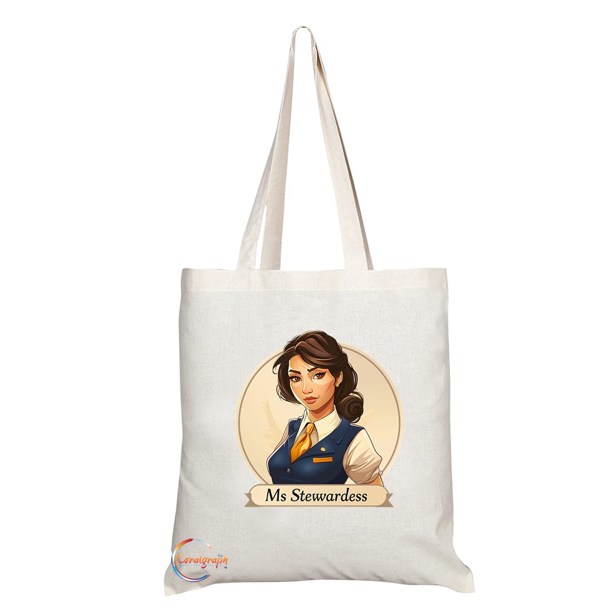 TB1761 Ms Stewardess Tote Bag - Great for Flight Attendants, Airline Staff, Travel Enthusiasts - Sustainable, Stylish, Long Handled, Durable and Reusable