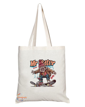 TB1969 Mr Skater Tote Bag - Ideal for Skateboarders, Extreme Sports Enthusiasts, and Skater Fans - Tote Bag with Cool Design