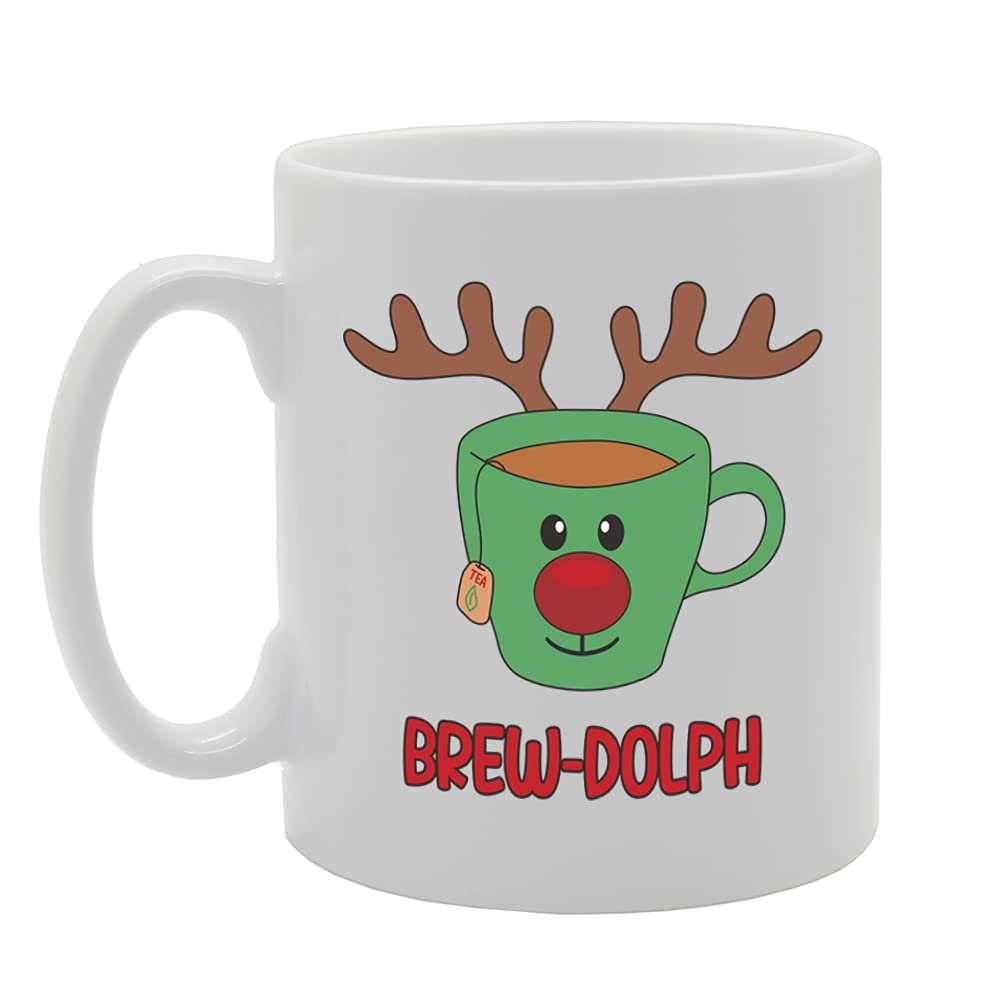 Brew-Dolph Tea   Printed Tea Coffee Ceramic  Mg5439 - Funny Printed Coffee Mug - Great Gift Idea