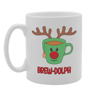 Brew-Dolph Tea   Printed Tea Coffee Ceramic  Mg5439 - Funny Printed Coffee Mug - Great Gift Idea
