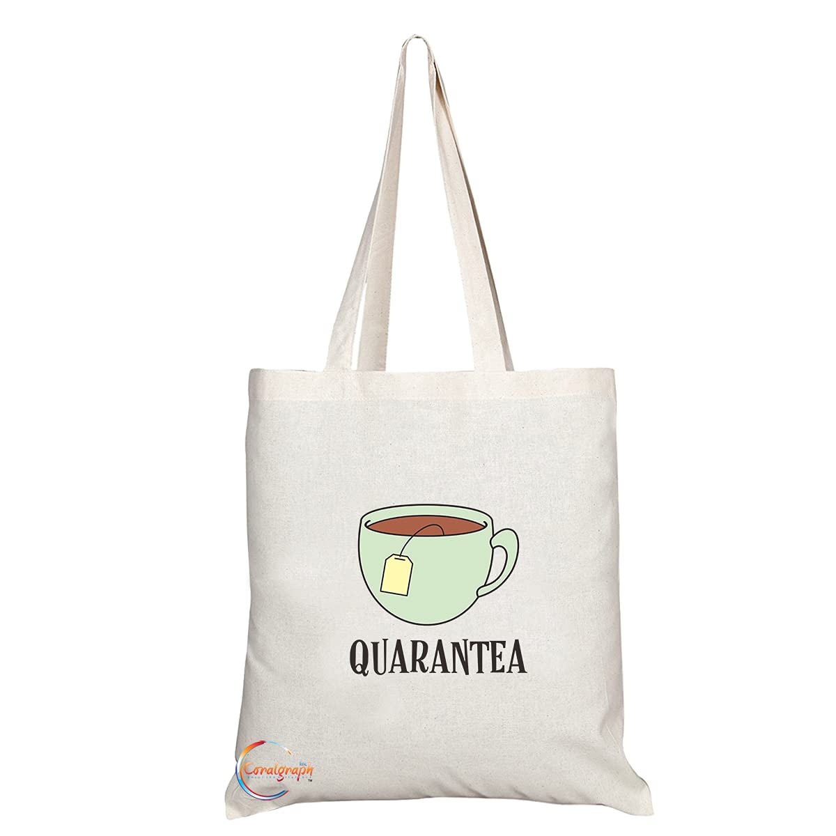 TB1307 Quarantea Tea Novelty Present Gift Printed Eco-Friendly Stylish Long Handled Tote Shoulder Bag