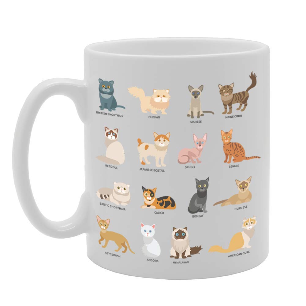 Cat Breeds   Printed Tea Coffee Ceramic  Mg4694 - Funny Printed Coffee Mug - Great Gift Idea
