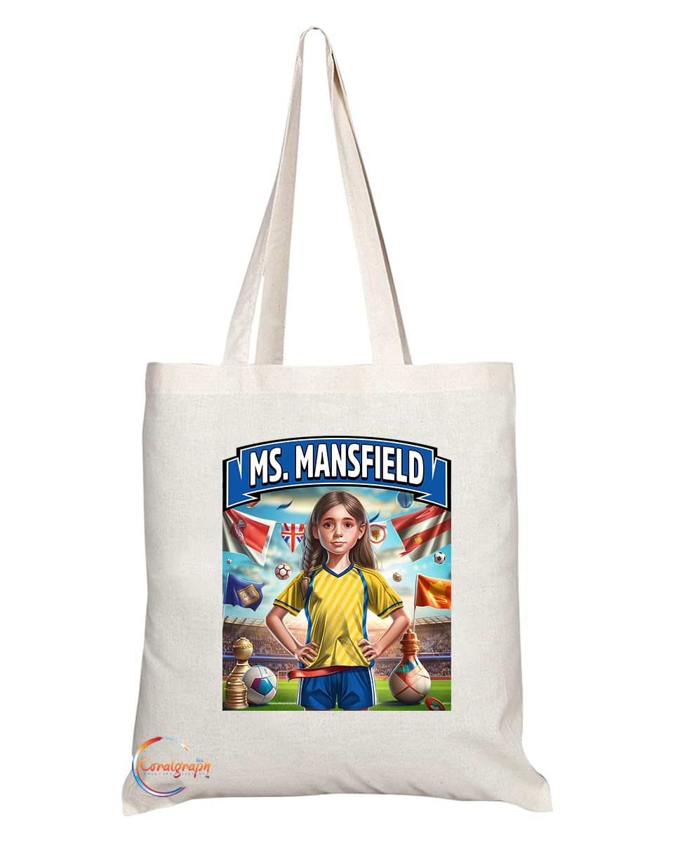 TB1669 Ms Mansfield Footie Fan Lady Girl Tote Bag - Eco-Friendly, Stylish, Long Handled, Perfect Novelty Gift by